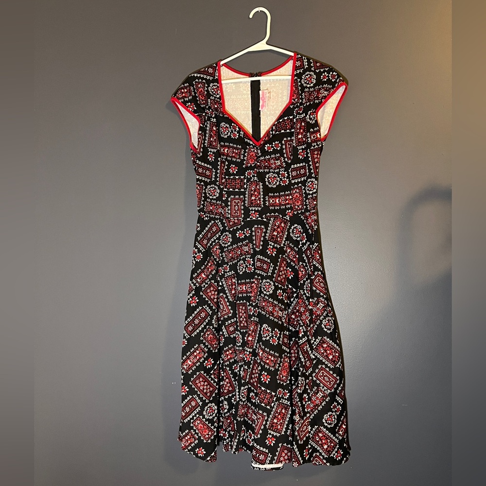 Pinup Couture Black and Red Bandana Heidi Dress